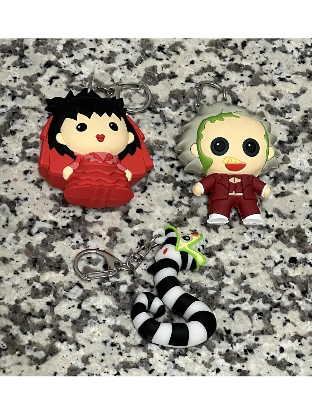Beetlejuice Lot of 3Figural Bag Clips Keychains 2020 Spirit Halloween